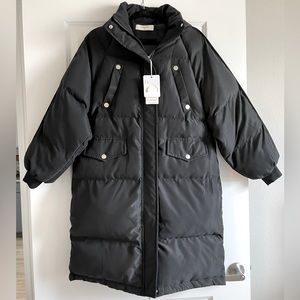 Long Hooded Puffer Parka Coat